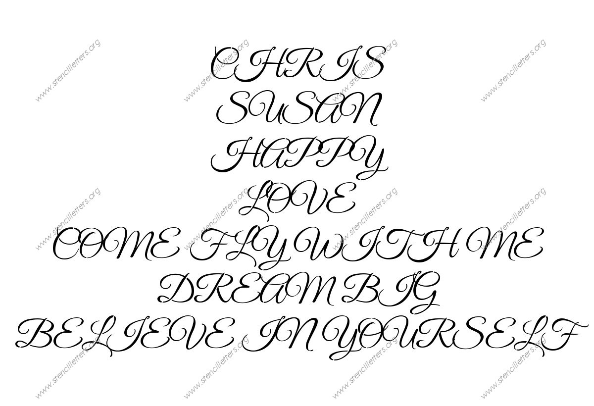 Elegant Calligraphy Names, Words, Phrases samples