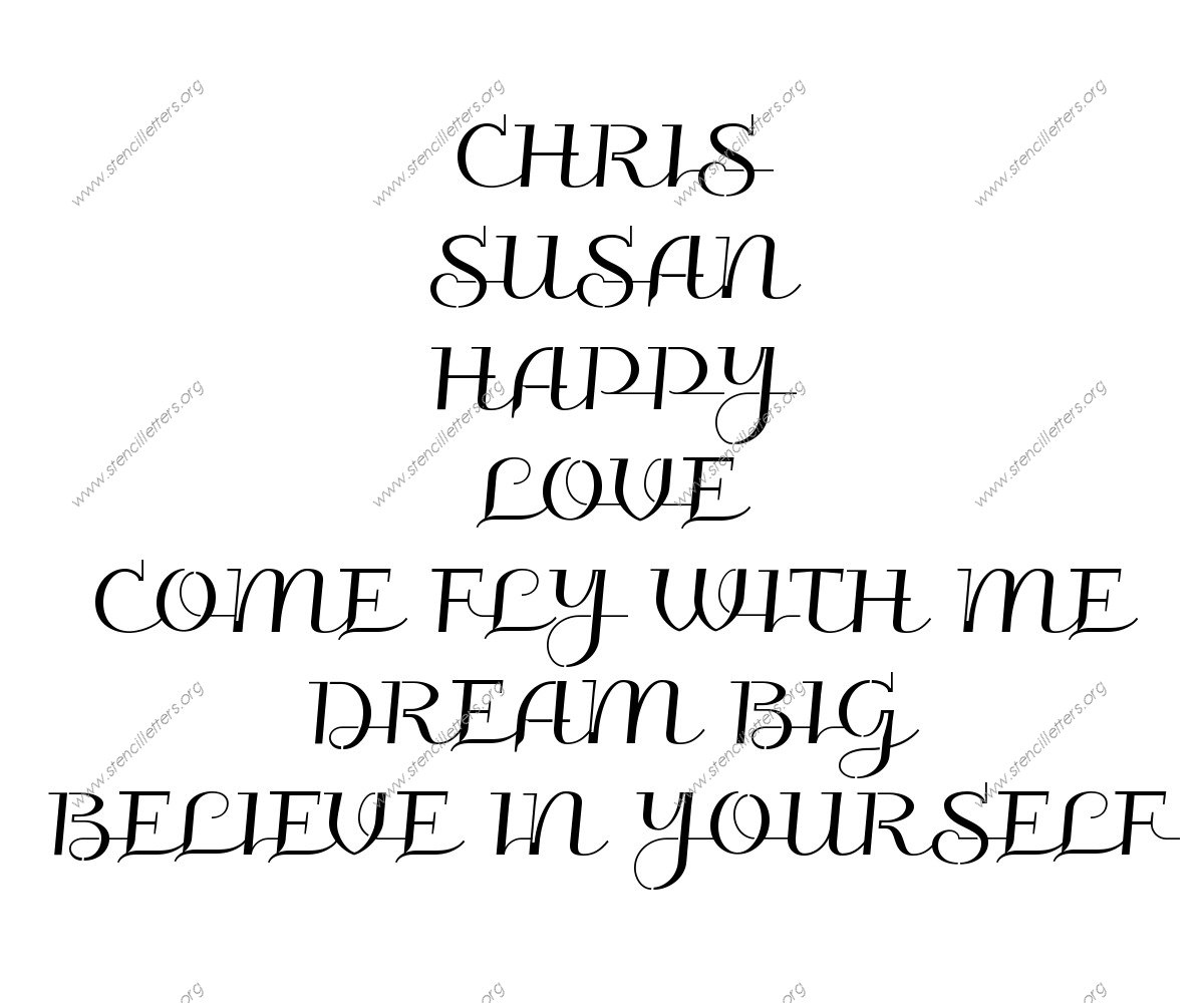 Wedding Calligraphy Names, Words, Phrases samples