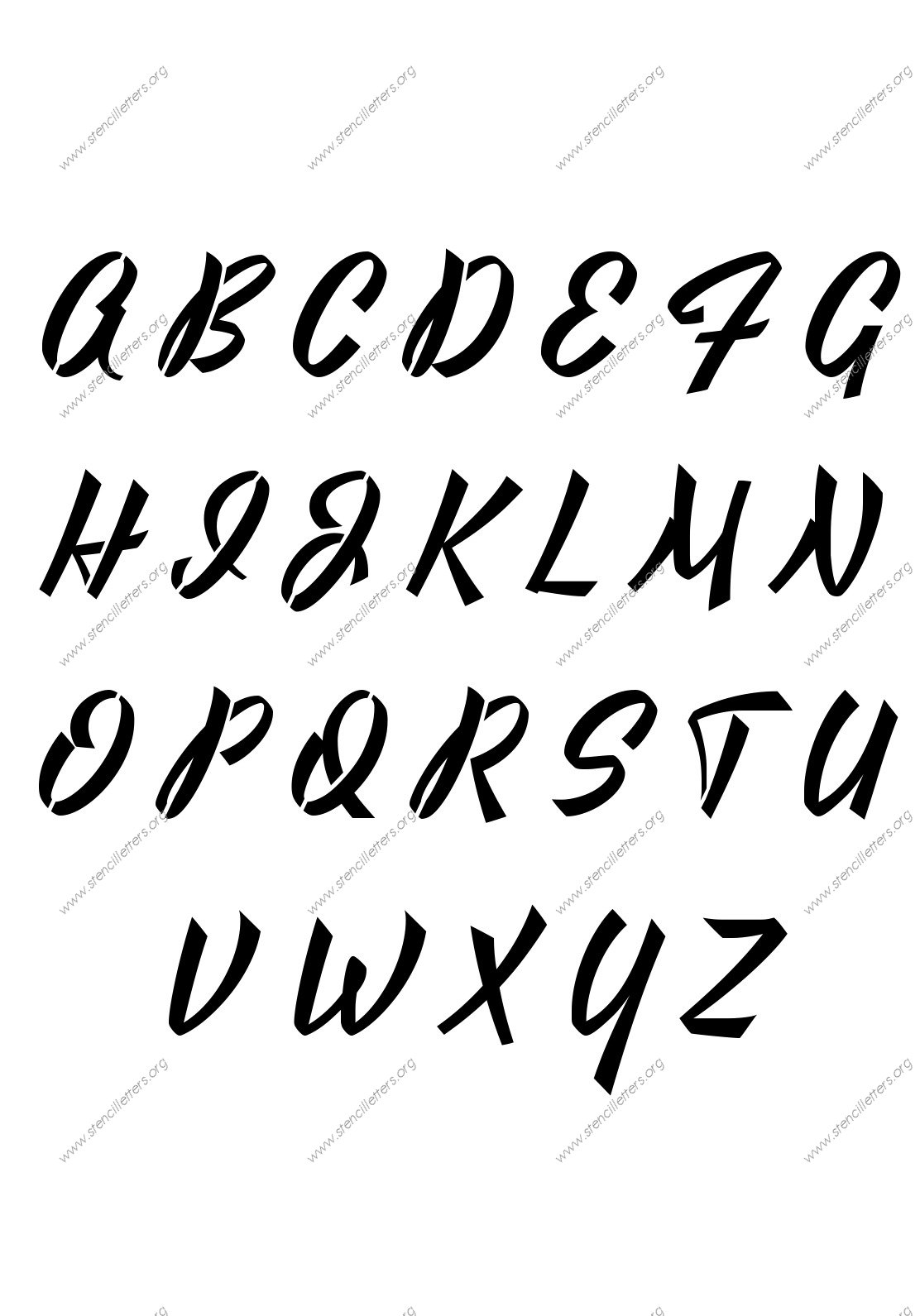 1940s Brushed Cursive Custom Made to Order Stencil