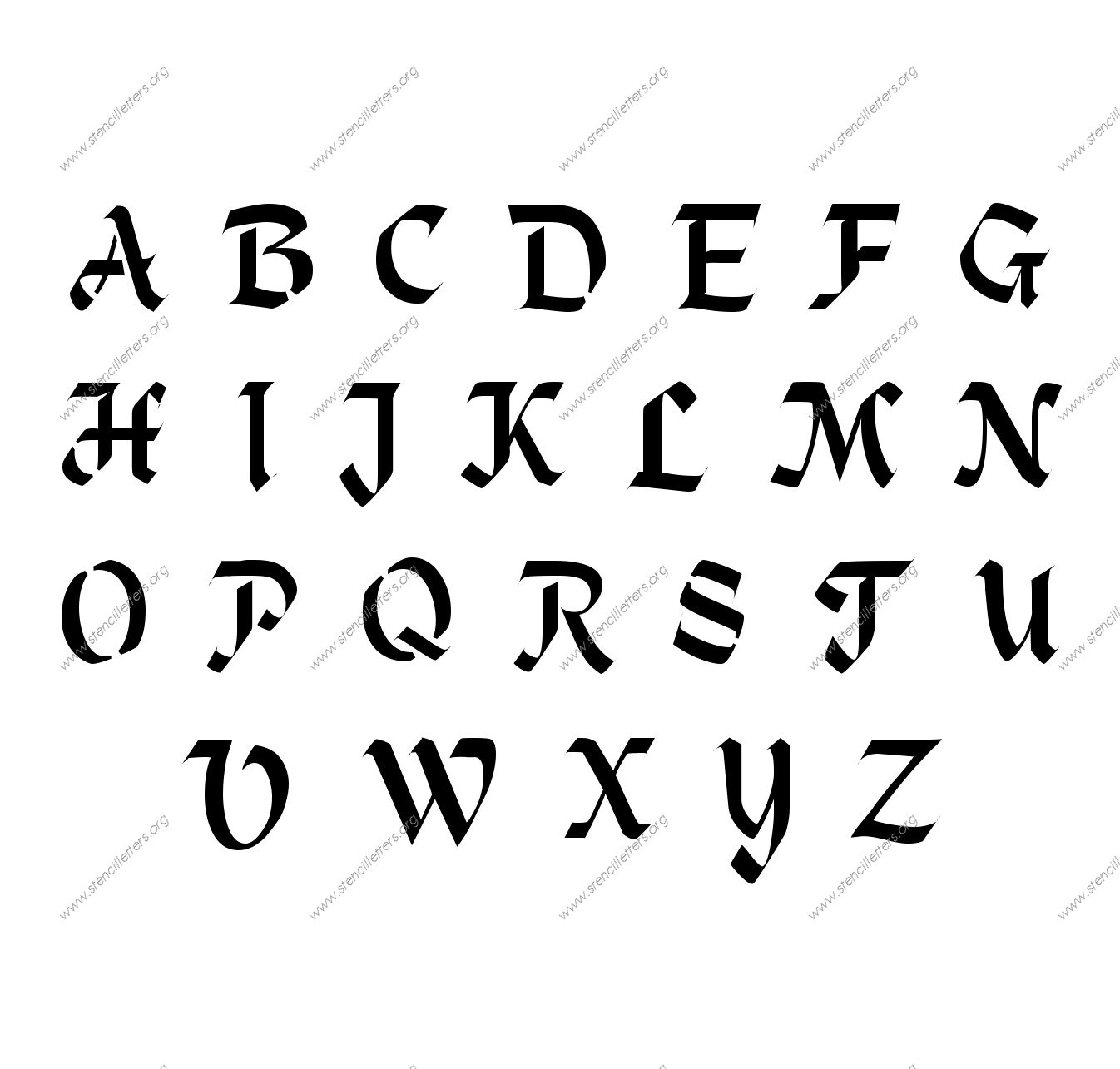 Gothic Calligraphy personalized stencils letter stencils to order