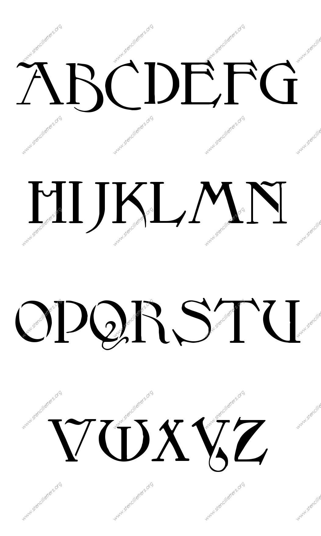 Fantasy Art Nouveau Custom Made to Order Stencil