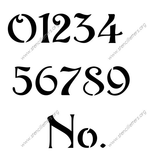Flowing Art Nouveau Number Stencil