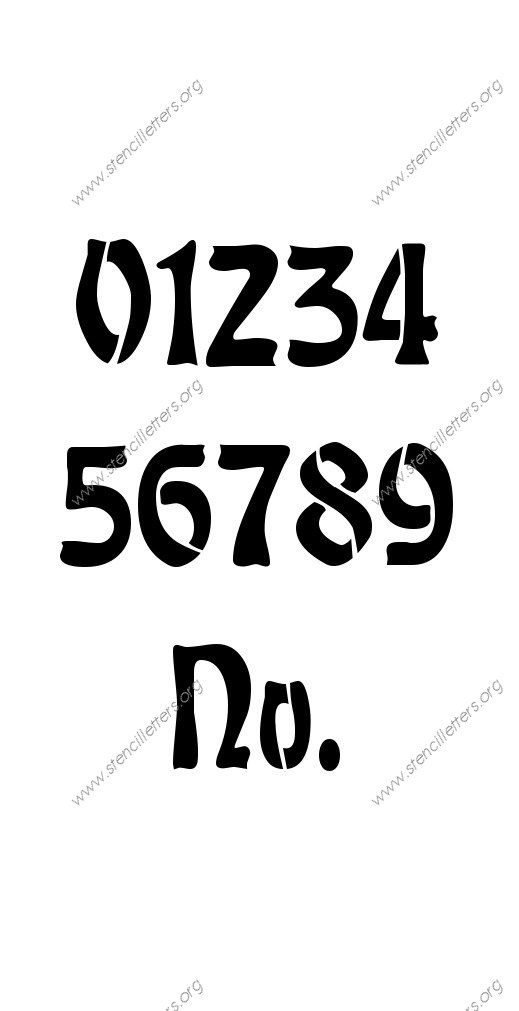 Natural Art Nouveau Number Stencil