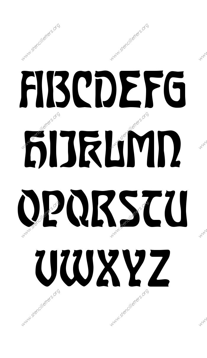 Natural Art Nouveau Stencil Letter Set