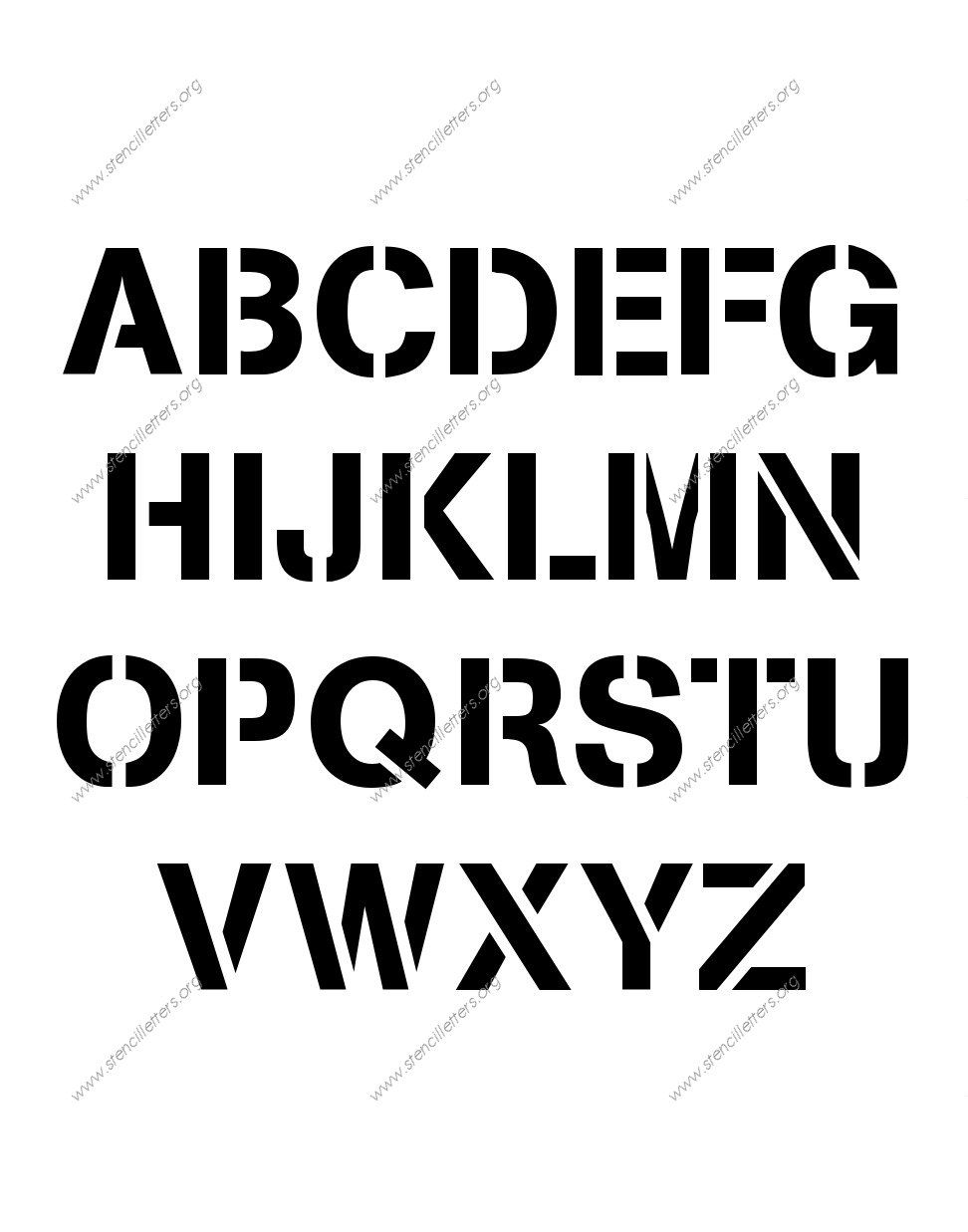 Army Modern Stencil Letter Set