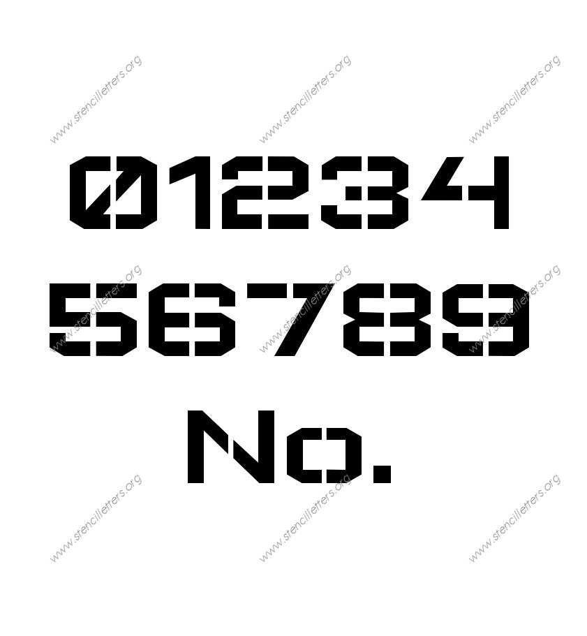 Square Block Elegant Number Stencil