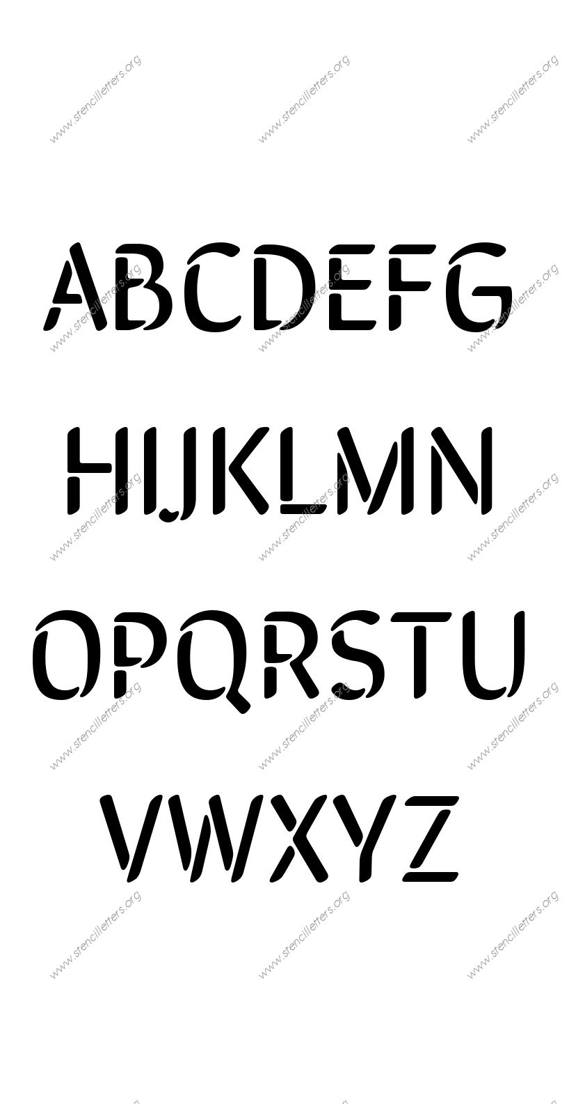 Brush Decorative Stencil Letter Set