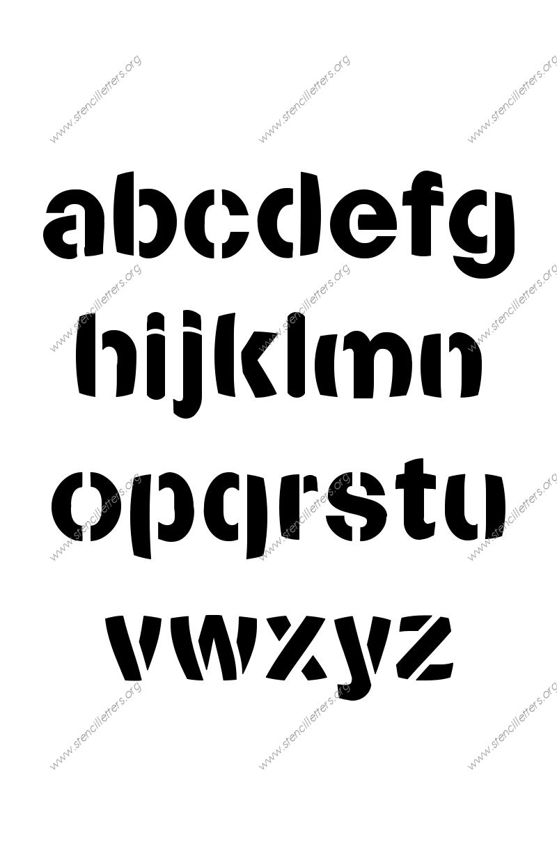 Artistic Bold A to Z lowercase letter stencils
