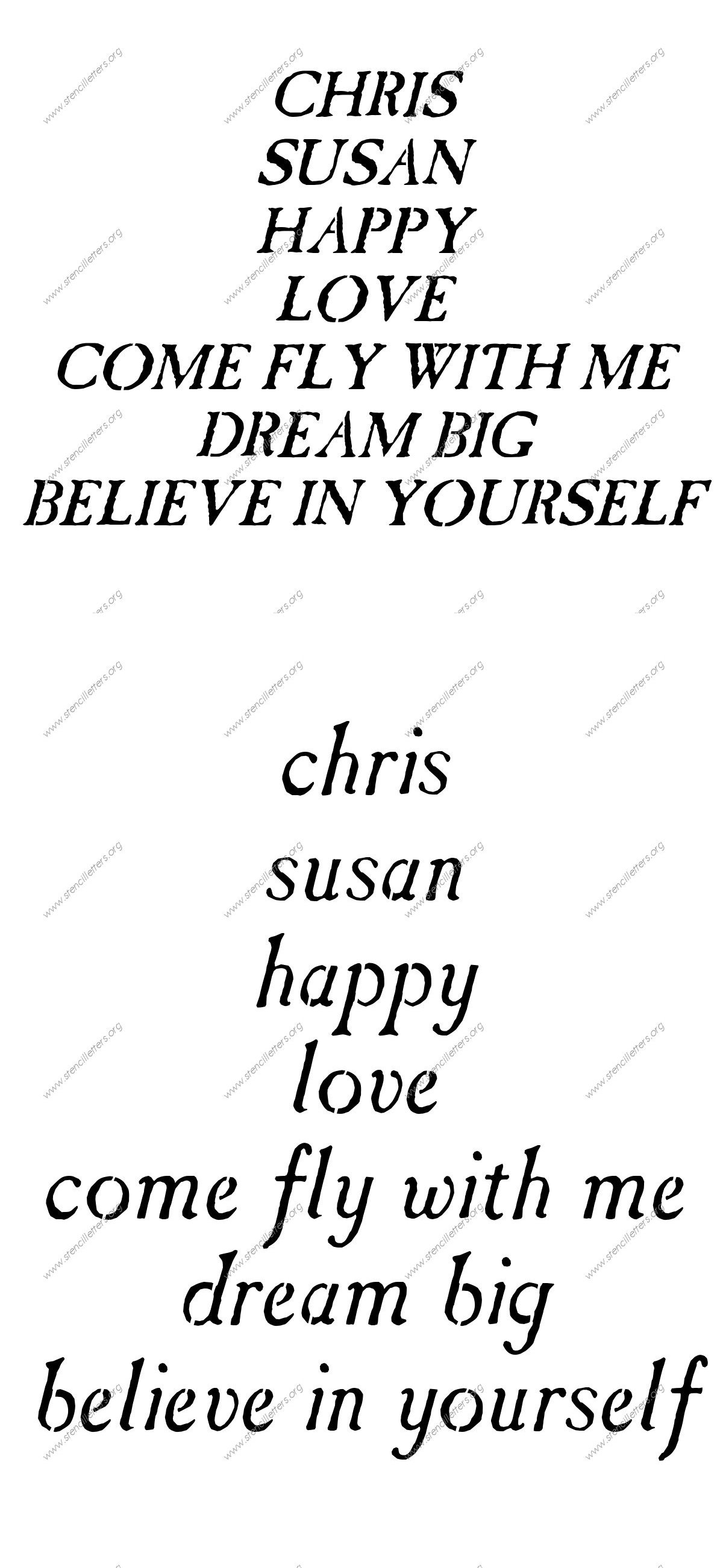 Antique Italic Names, Words, Phrases samples