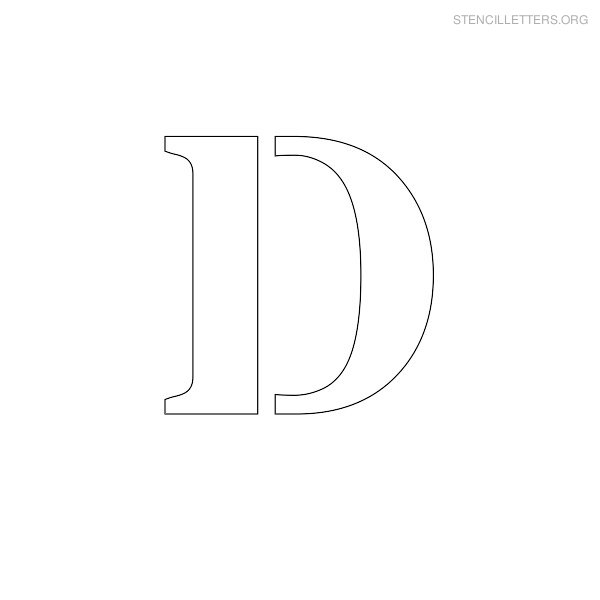 Stencil Letter Uppercase D
