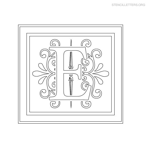 Stencil Letter Decorative E