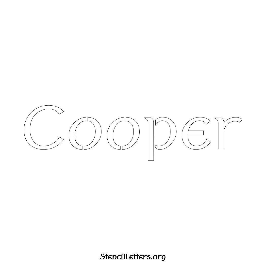 Cooper name stencil in Ancient Lettering