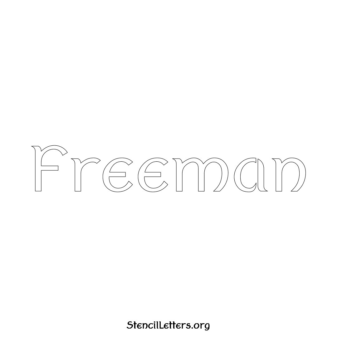Freeman name stencil in Ancient Lettering