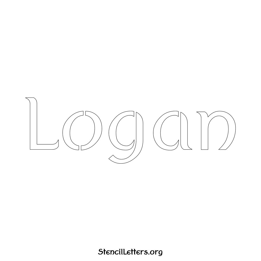 Logan name stencil in Ancient Lettering