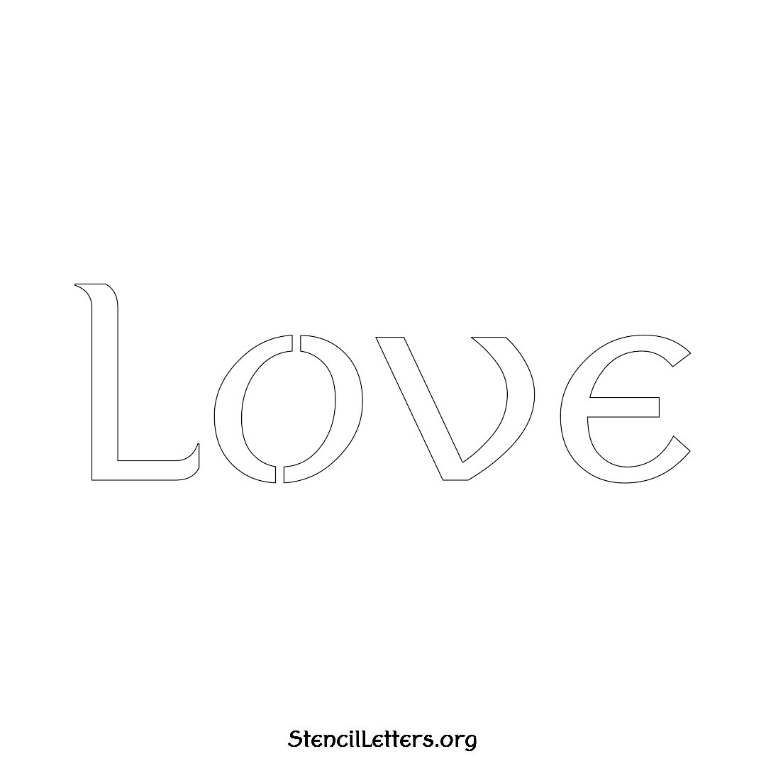 Love name stencil in Ancient Lettering