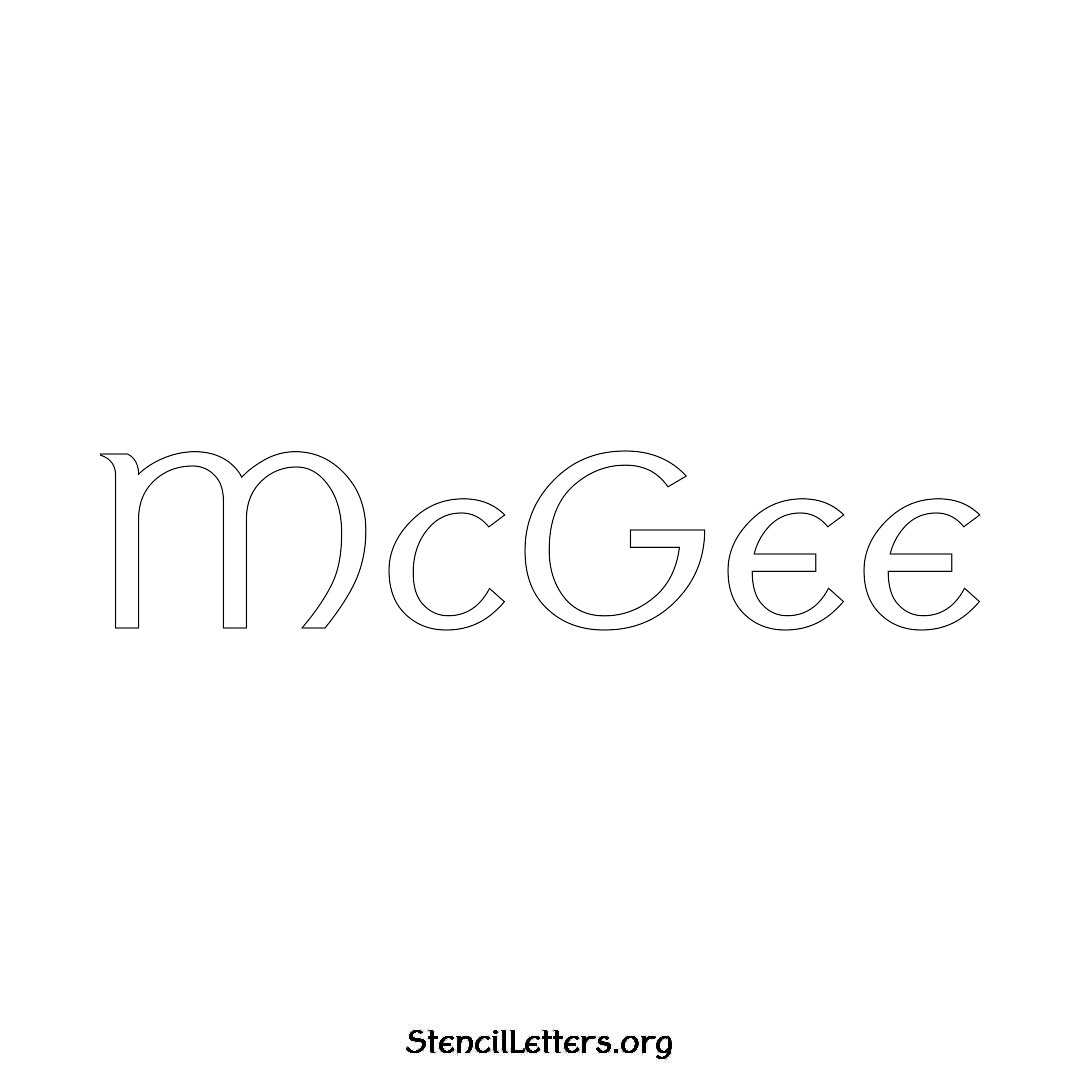 McGee name stencil in Ancient Lettering