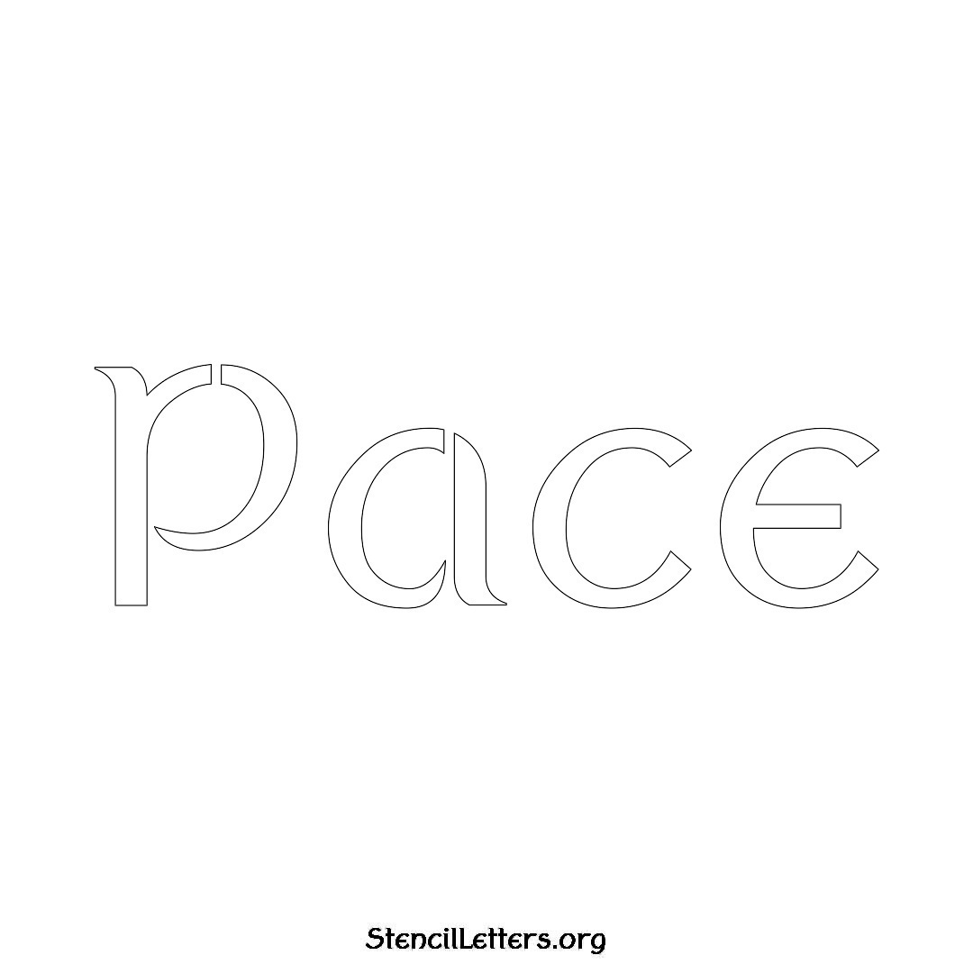 Pace name stencil in Ancient Lettering
