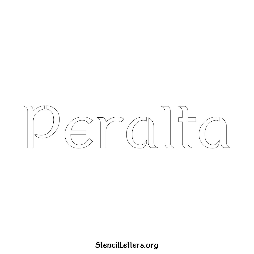 Peralta name stencil in Ancient Lettering