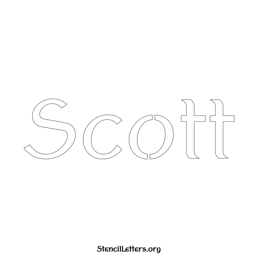 Scott name stencil in Ancient Lettering