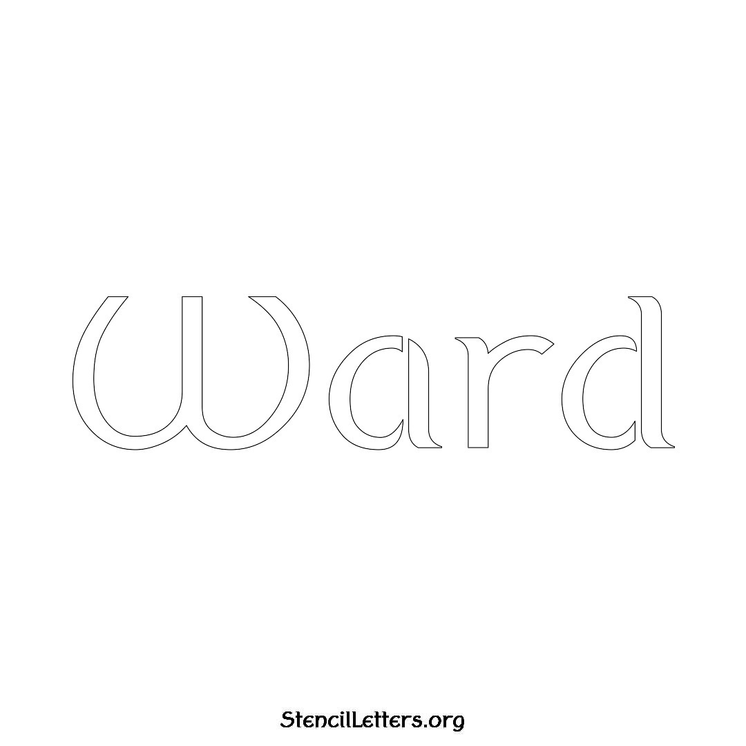 Ward name stencil in Ancient Lettering