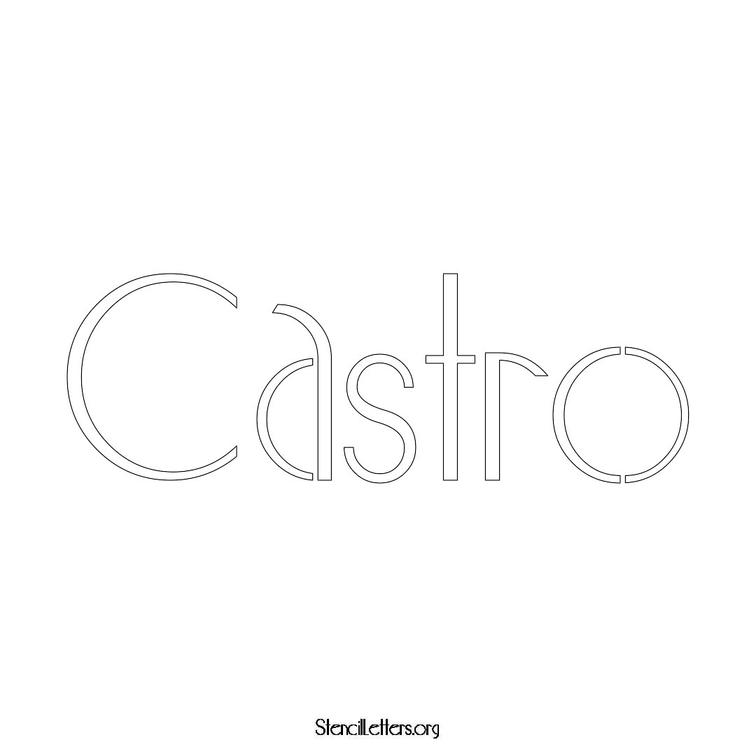 Castro name stencil in Art Deco Lettering