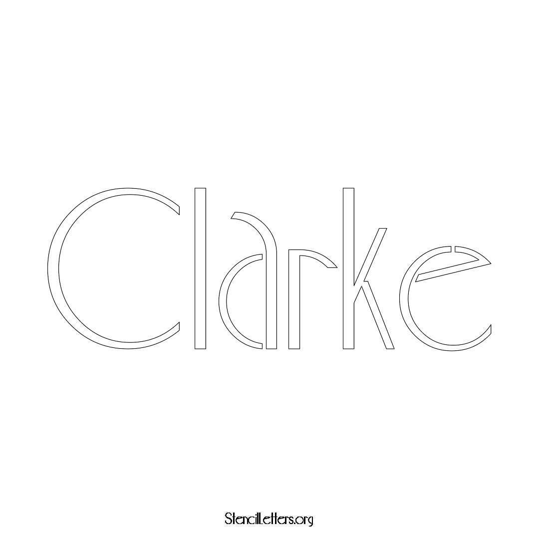 Clarke name stencil in Art Deco Lettering