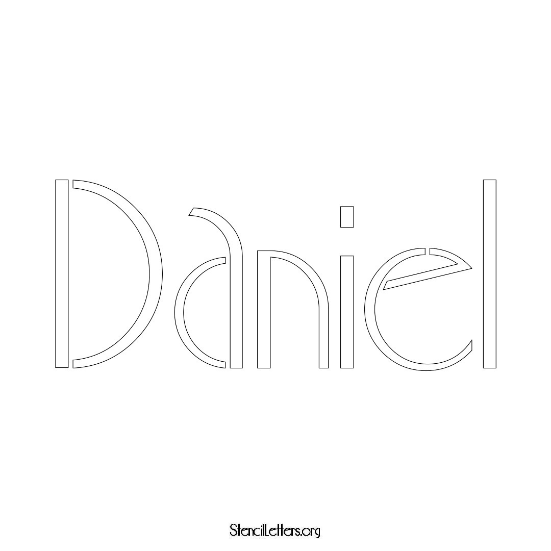 Daniel name stencil in Art Deco Lettering