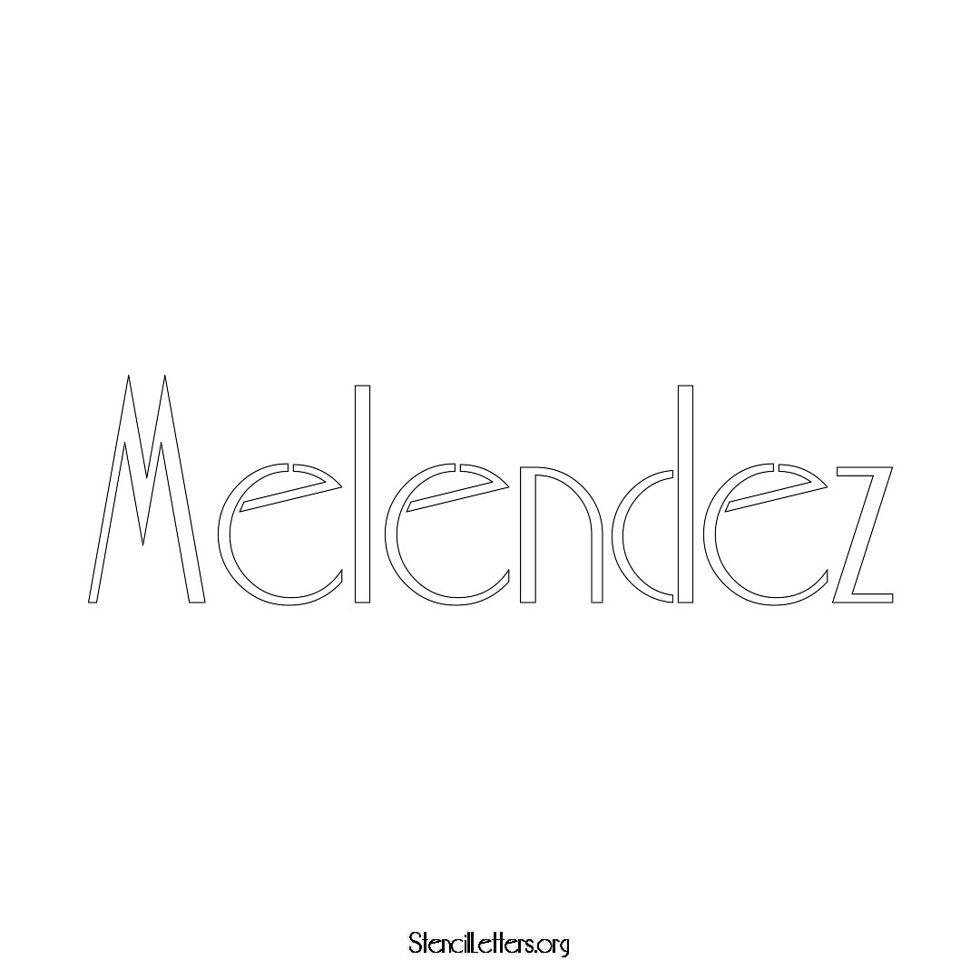Melendez name stencil in Art Deco Lettering