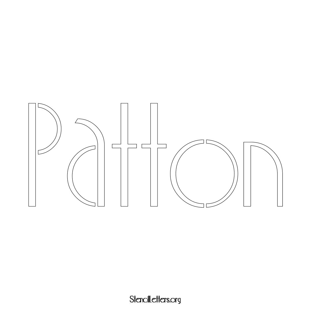 Patton name stencil in Art Deco Lettering