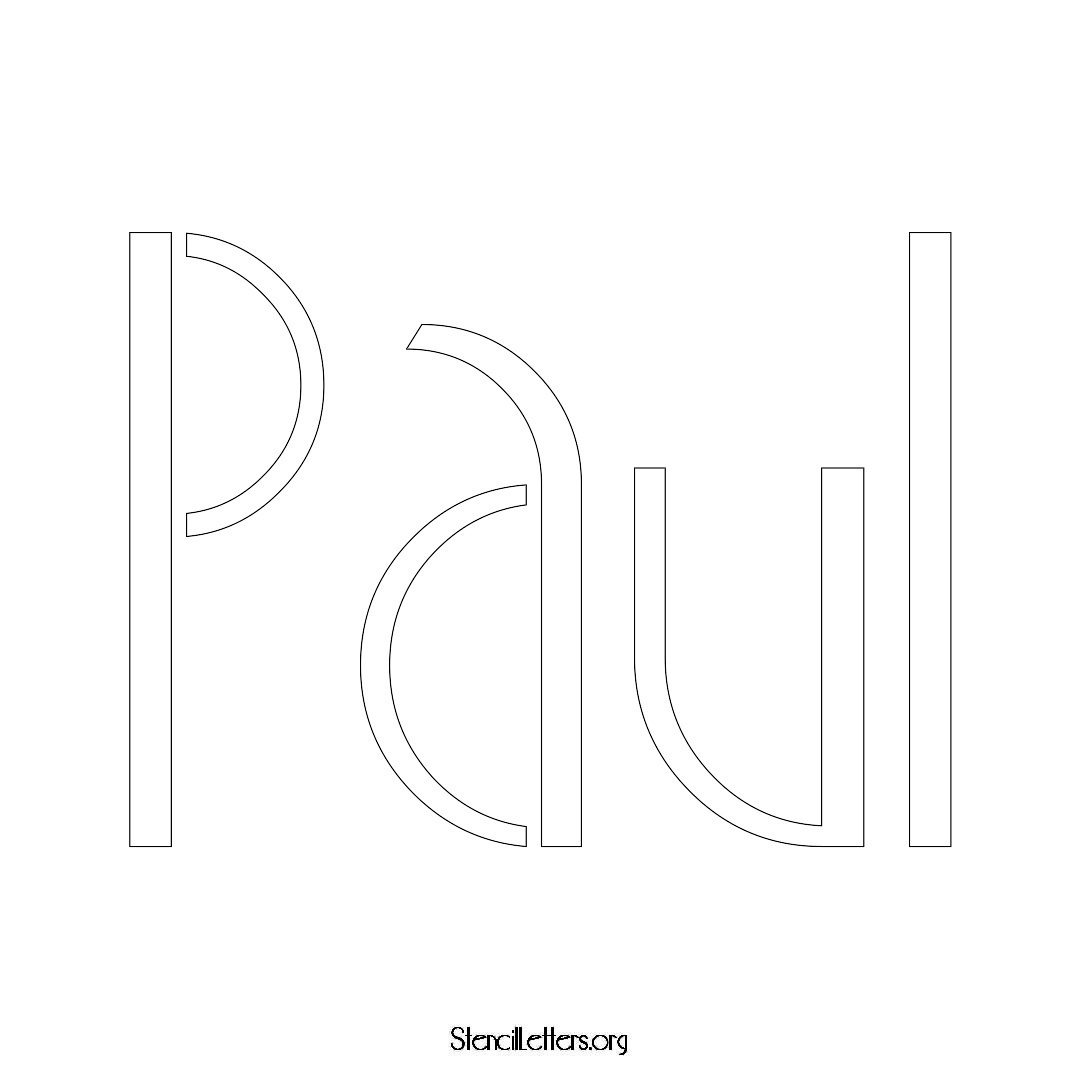 Paul name stencil in Art Deco Lettering