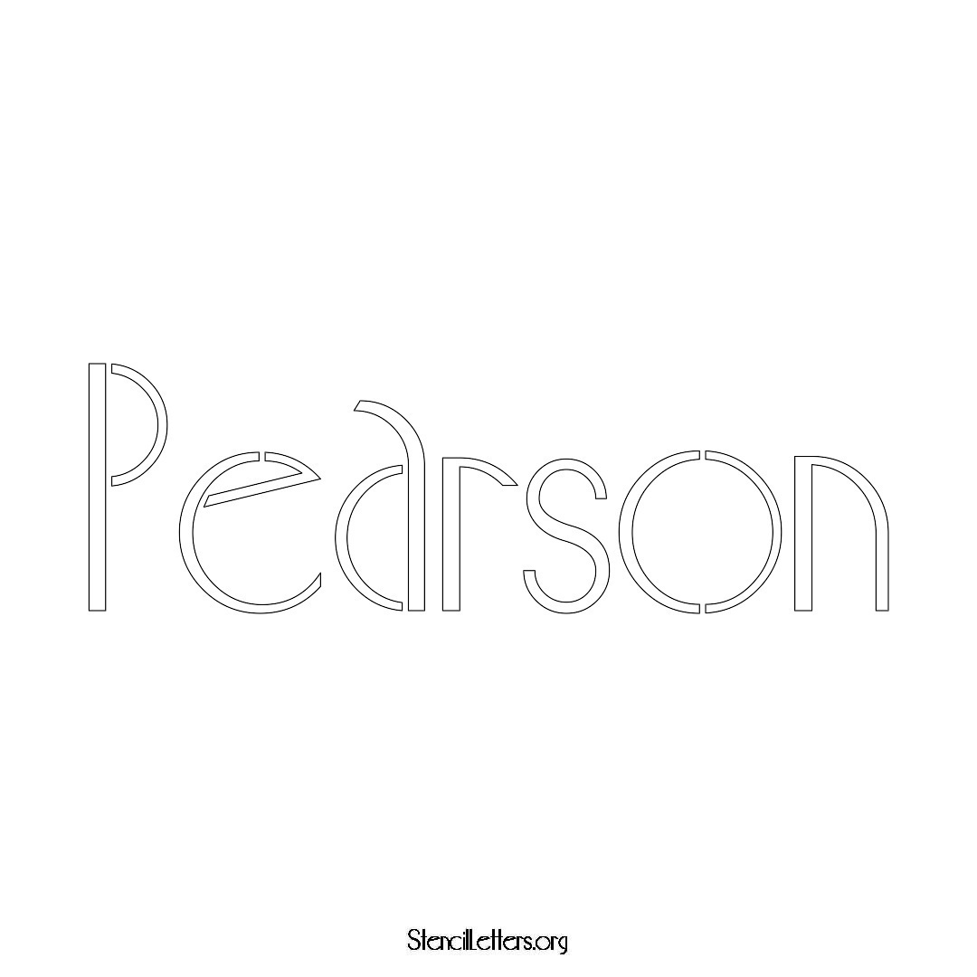 Pearson name stencil in Art Deco Lettering