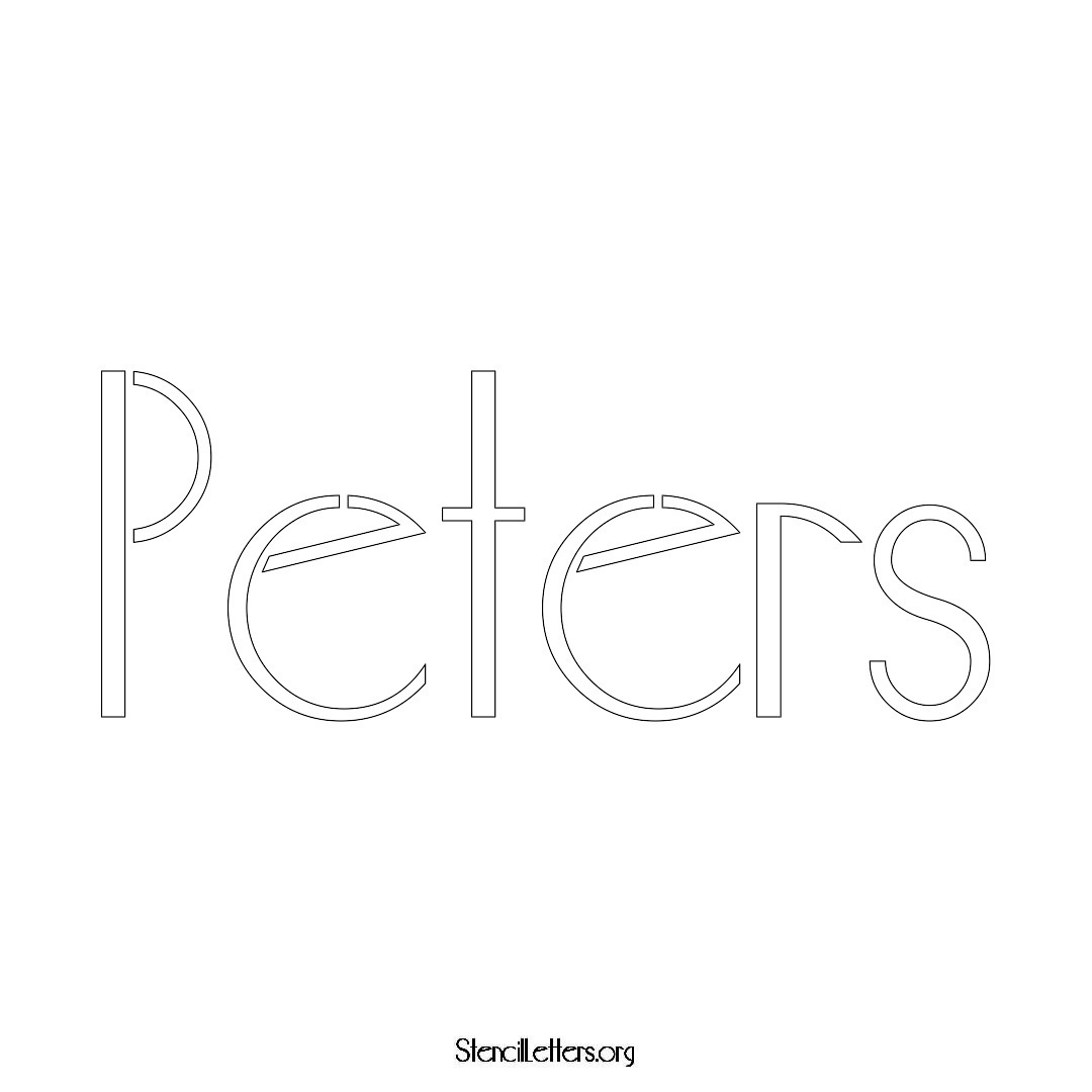 Peters name stencil in Art Deco Lettering