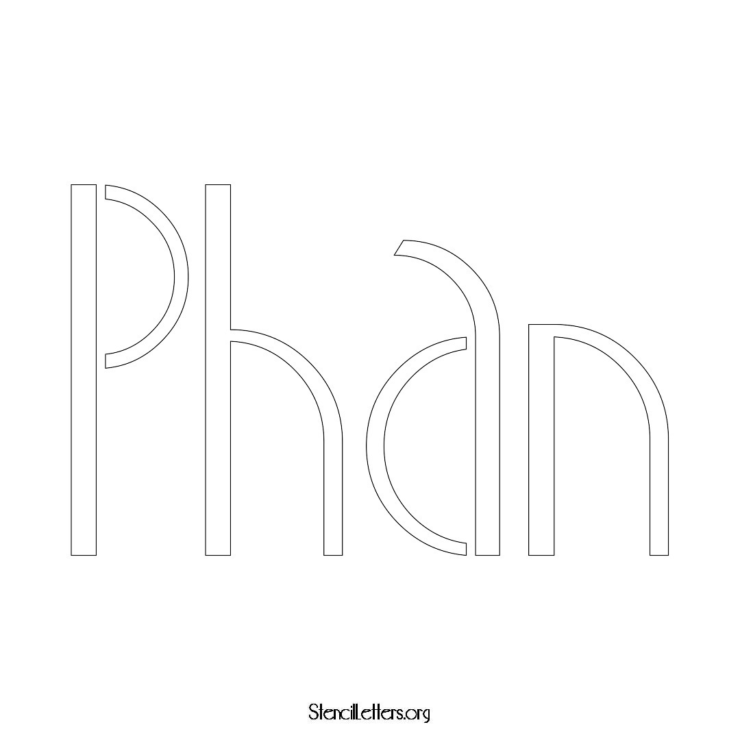 Phan name stencil in Art Deco Lettering