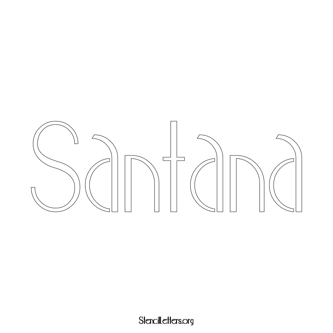 Santana name stencil in Art Deco Lettering