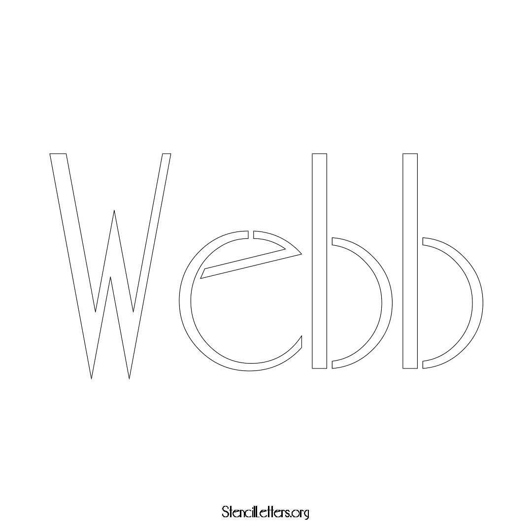 Webb name stencil in Art Deco Lettering