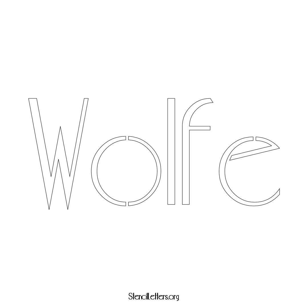 Wolfe name stencil in Art Deco Lettering
