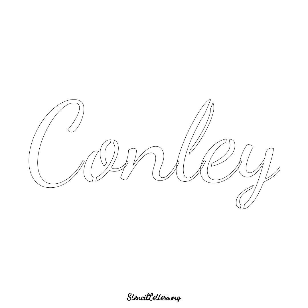 Conley name stencil in Cursive Script Lettering