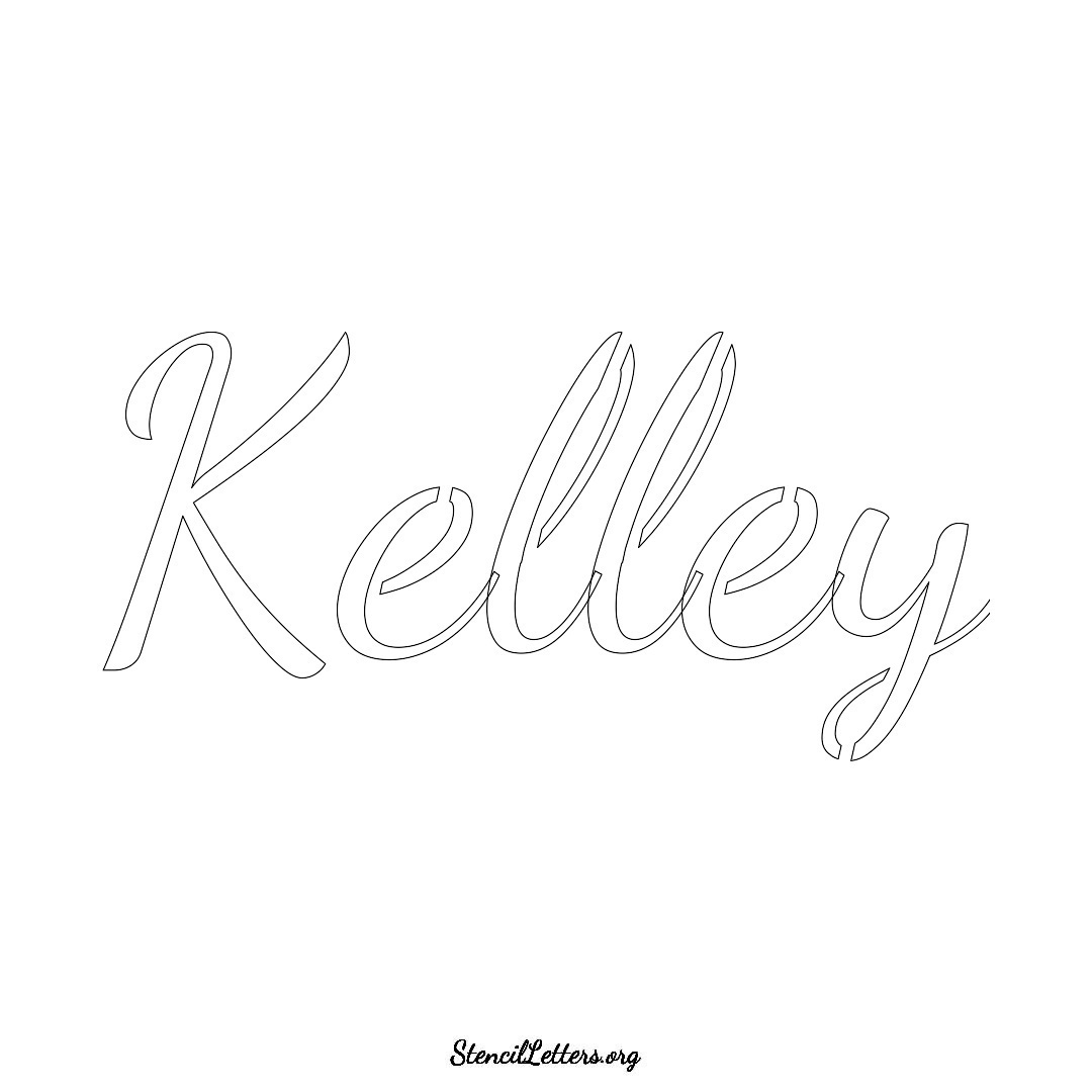 Kelley name stencil in Cursive Script Lettering