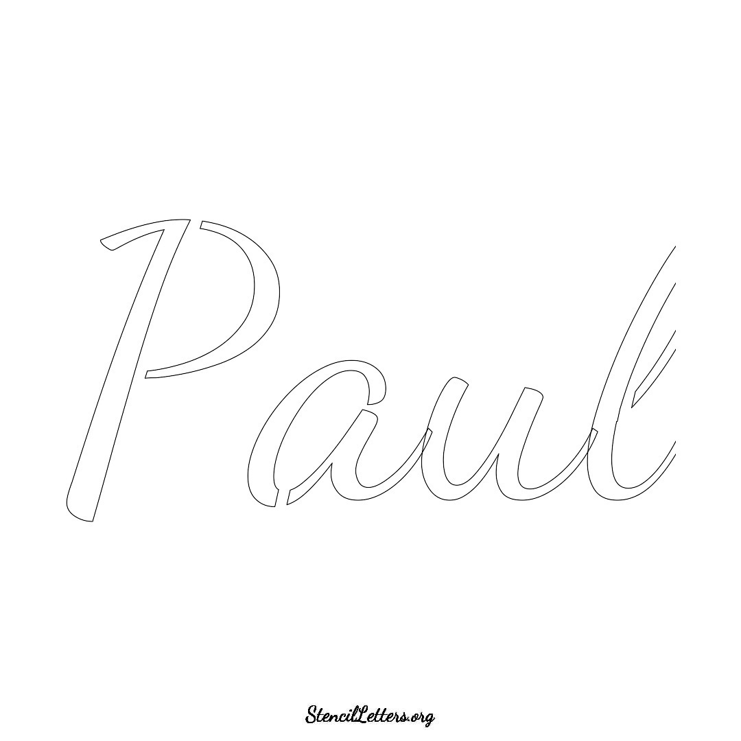 Paul name stencil in Cursive Script Lettering
