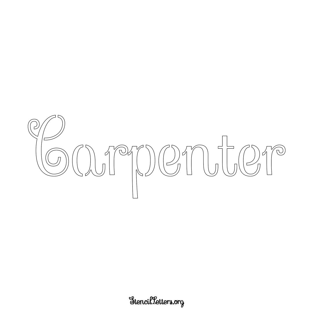 Carpenter name stencil in Ornamental Cursive Lettering
