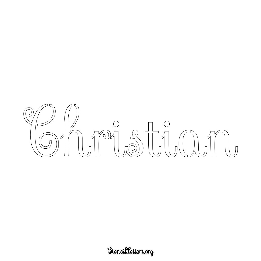Christian name stencil in Ornamental Cursive Lettering