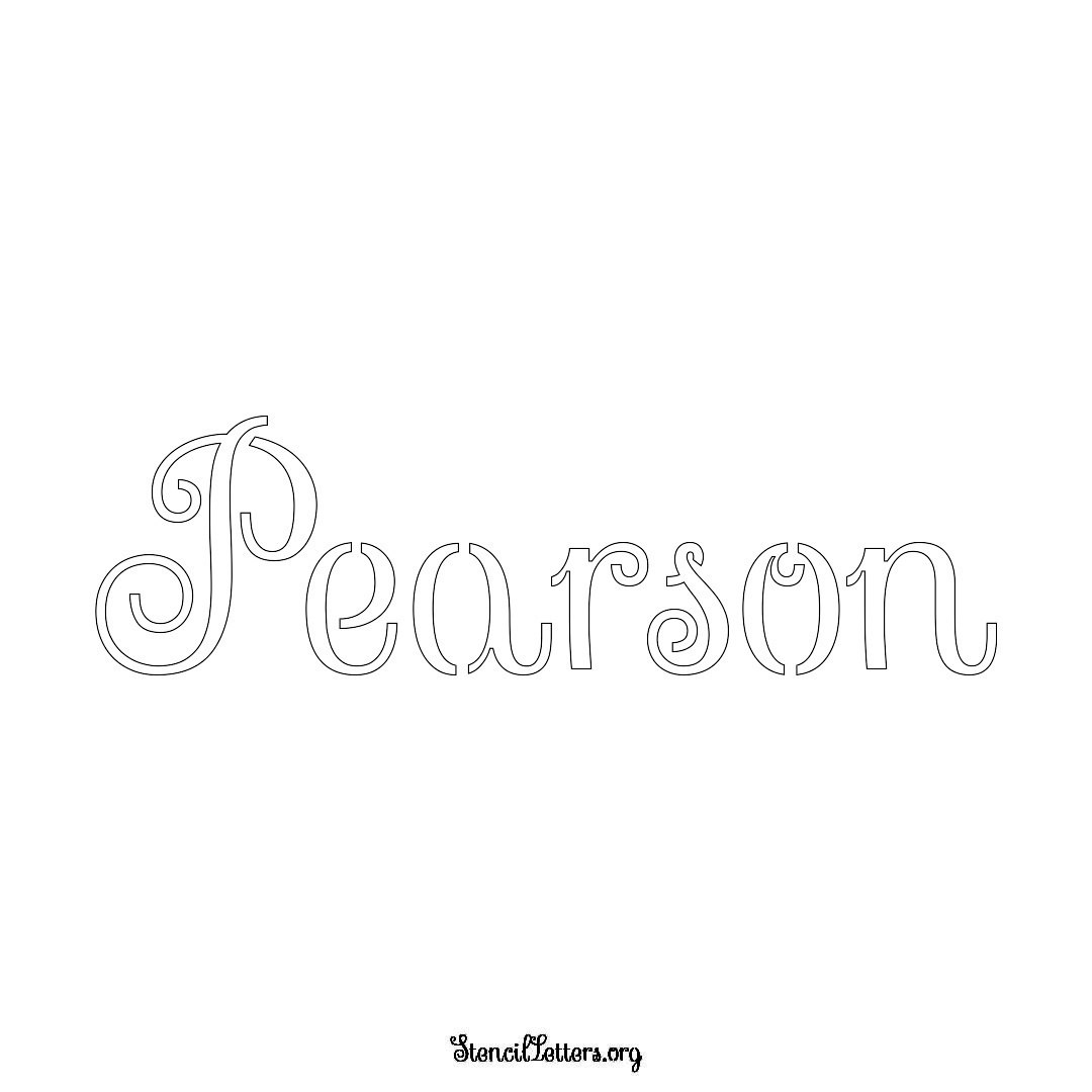 Pearson name stencil in Ornamental Cursive Lettering