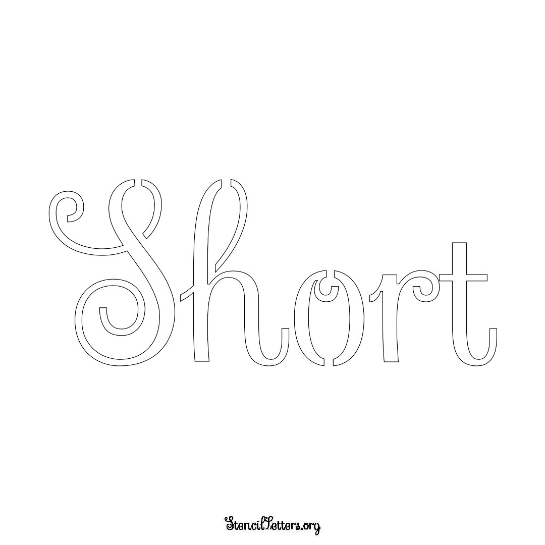Short name stencil in Ornamental Cursive Lettering