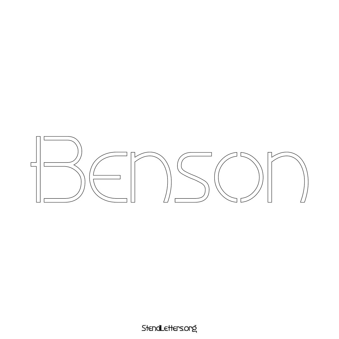 Benson name stencil in Simple Elegant Lettering