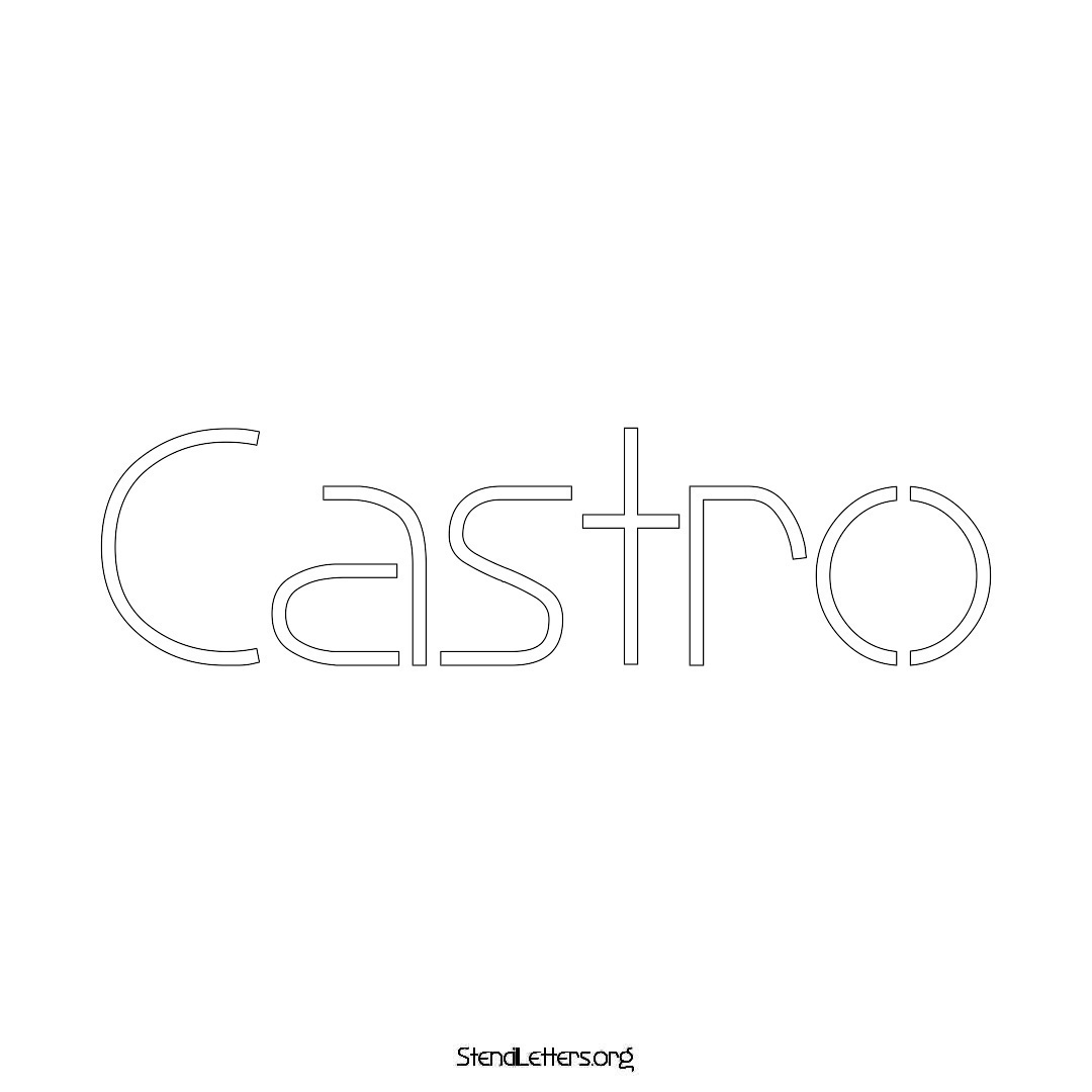 Castro name stencil in Simple Elegant Lettering