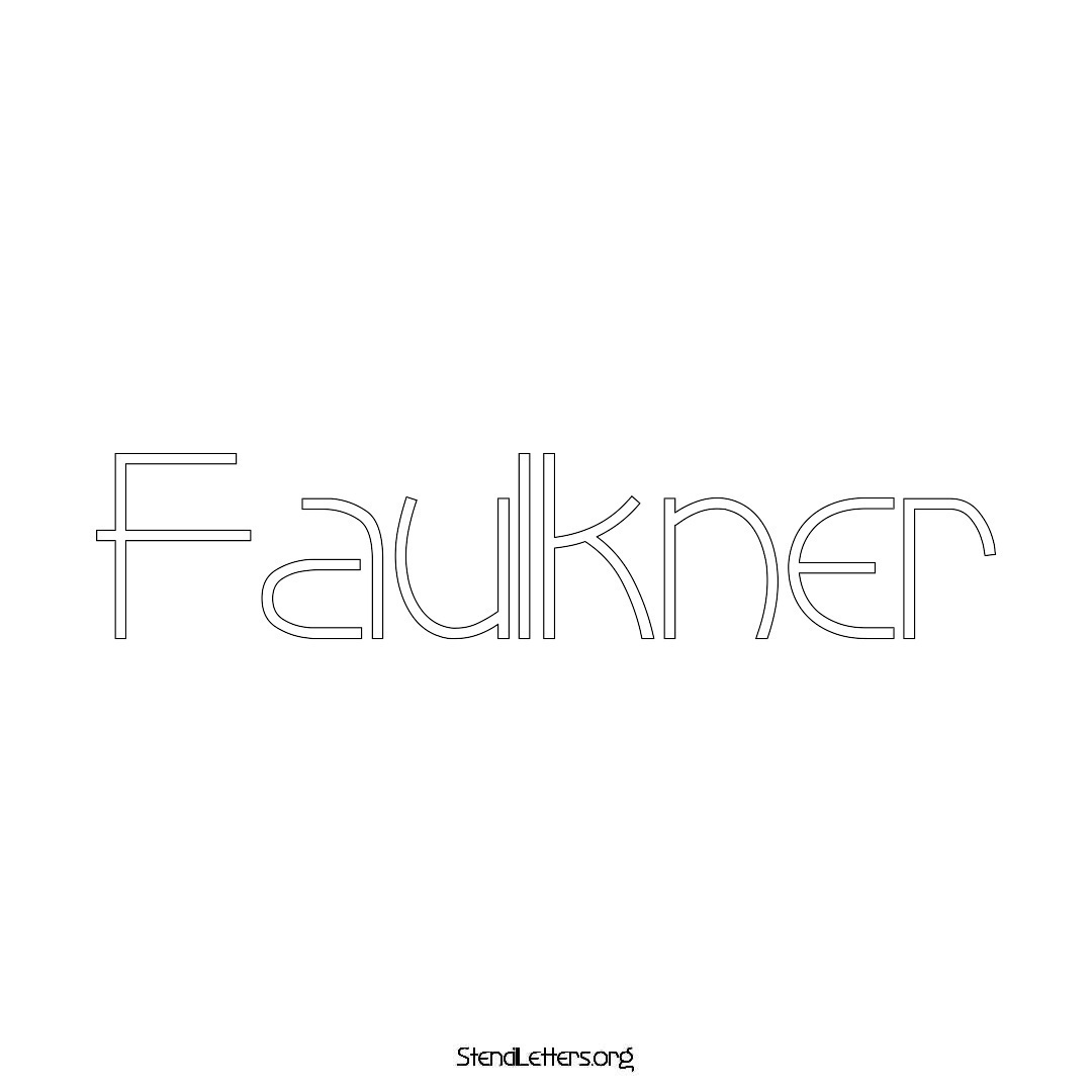 Faulkner name stencil in Simple Elegant Lettering