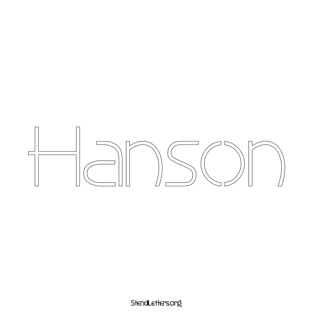 Hanson name stencil in Simple Elegant Lettering