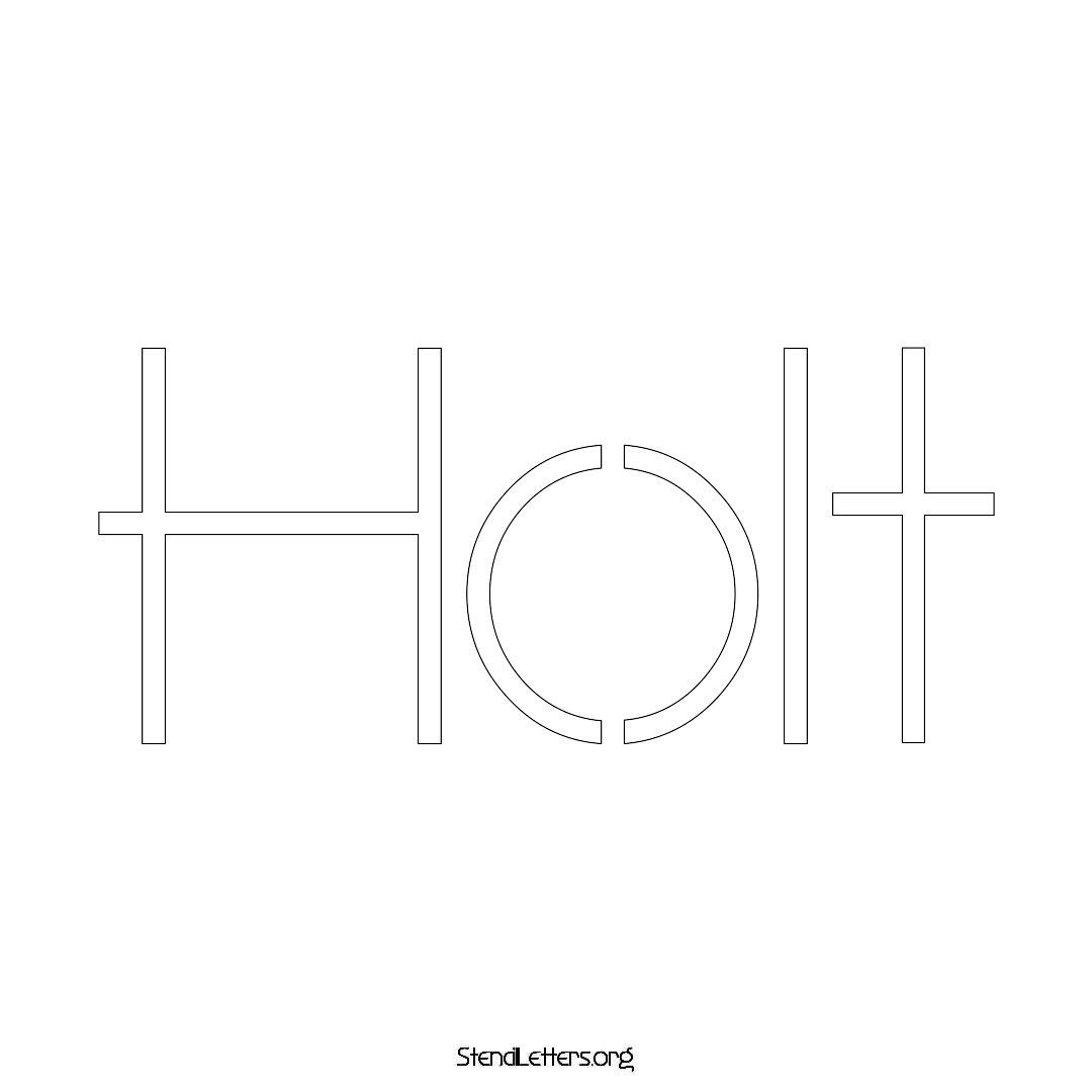 Holt name stencil in Simple Elegant Lettering