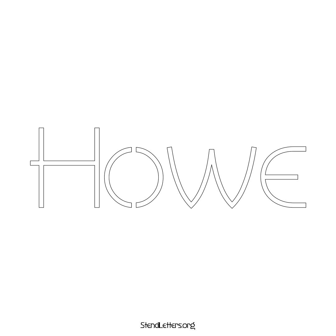 Howe name stencil in Simple Elegant Lettering