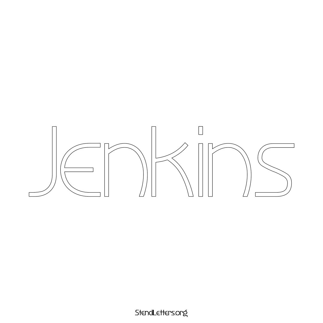 Jenkins name stencil in Simple Elegant Lettering